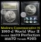 1993-p WWII Unc Modern Commem Half Dollar 50c Graded ms70, Perfection by USCG