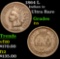 1864 L Ultra Rare . Indian Cent 1c Grades f+