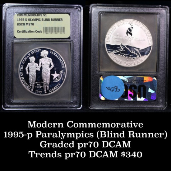 1995-p Paralympics (Blind Runner) Proof Modern Commem Dollar $1 Graded Gem++ Proof DCAM by USCG