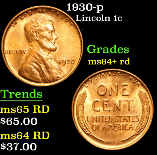 1930-p . . Lincoln Cent 1c Grades Choice+ Unc RD