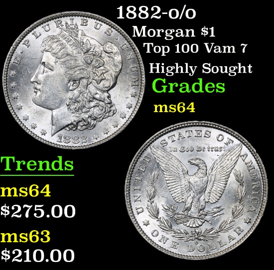 1882-o/o Top 100 Vam 7 Highly Sought Morgan Dollar $1 Grades Choice Unc