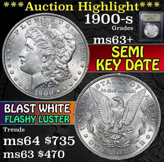 ***Auction Highlight*** 1900-s Morgan Dollar $1 Graded Select+ Unc by USCG (fc)