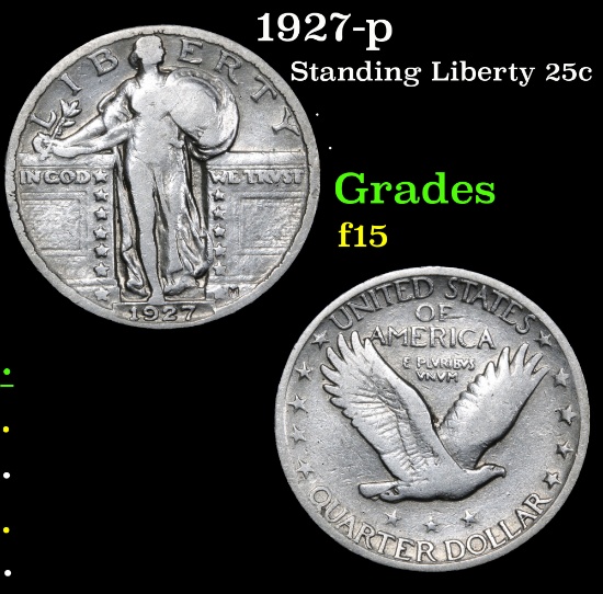 1927-p . . Standing Liberty Quarter 25c Grades f+