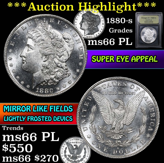 ***Auction Highlight*** 1880-s Morgan Dollar $1 Graded GEM+ UNC PL by USCG (fc)