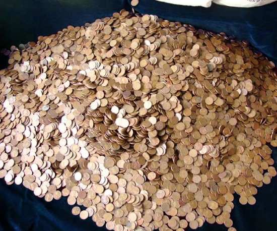 UNSEARCHED 5000 pc Bag of Lincoln Wheat Cents Average Circulated