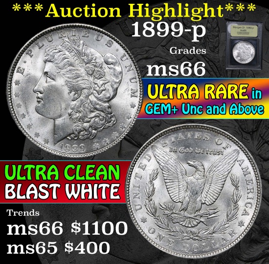 ***Auction Highlight*** 1889-p Morgan Dollar $1 Graded GEM+ Unc by USCG (fc)