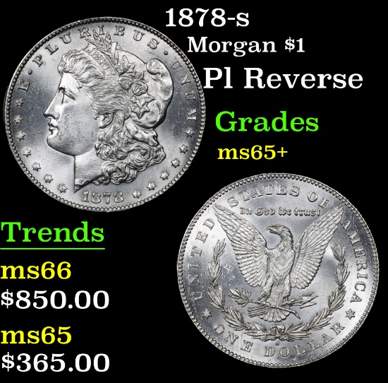 1878-s Pl Reverse . Morgan Dollar $1 Grades GEM+ Unc