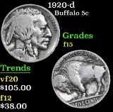 1920-d . . Buffalo Nickel 5c Grades f+