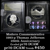 1993-s Thomas Jefferson 250th Anniversary Modern Commem Dollar $1 Graded Gem++ Proof DCAM by USCG