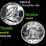 1963-d . . Franklin Half Dollar 50c Grades Choice Unc