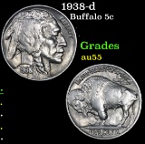 1938-d . . Buffalo Nickel 5c Grades Choice AU