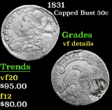1831 . . Capped Bust Half Dollar 50c Grades vf details