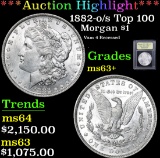 *Auction Highlight* 1882-o/s Top 100 Vam 4 Recessed . Morgan $1 Graded Select+ Unc By USCG (fc)