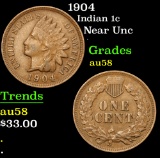 1904 Near Unc . Indian Cent 1c Grades Choice AU/BU Slider