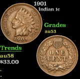 1901 . . Indian Cent 1c Grades Select AU