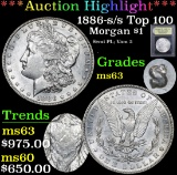 *Auction Highlight* 1886-s/s Top 100 Semi PL; Vam 2 Morgan $1 Graded Select Unc By USCG (fc)