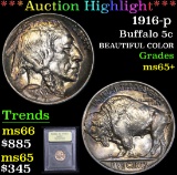 ***Auction Highlight*** 1916-p Buffalo Nickel 5c Graded GEM+ Unc by USCG (fc)