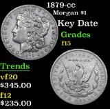 1879-cc Key Date . Morgan Dollar $1 Grades f+