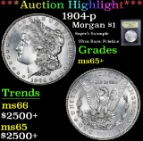 *Auction Highlight* 1904-p Superb Example Ultra Rare; Pristine Morgan $1 Graded GEM+ Unc By USCG (fc