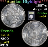 ***Auction Highlight*** 1887-s Morgan Dollar $1 Graded Choice Unc by USCG (fc)