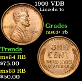1909 VDB . . Lincoln Cent 1c Grades Select+ Unc RB
