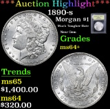 *Auction Highlight* 1890-s Much Tougher Date Near Gem Morgan $1 Graded Choice+ Unc By USCG (fc)