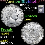 *Auction Highlight* 1915-s Stunning Luster Barber Half Dollars 50c Graded Choice Unc By USCG (fc)