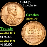 1914-p . . Lincoln Cent 1c Grades Choice Unc RB