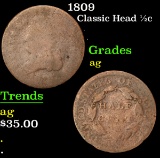 1809 . . Classic Head half cent 1/2c Grades ag