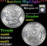 *Auction Highlight* 1890-cc Superb Carson City Morgan $1 Graded GEM+ Unc By USCG (fc)