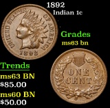 1892 . . Indian Cent 1c Grades Select Unc BN