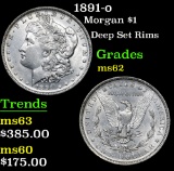 1891-o Deep Set Rims  . Morgan Dollar $1 Grades Select Unc