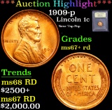 ***Auction Highlight*** 1909-p Near Top Pop . Lincoln Cent 1c Graded GEM++ RD By USCG (fc)