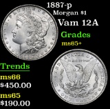 1887-p Vam 12A . Morgan Dollar $1 Grades GEM+ Unc