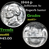 1944-p Superb luster . Jefferson Nickel 5c Grades GEM+ Unc