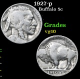 1927-p . . Buffalo Nickel 5c Grades vg+