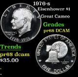 1976-s Great Cameo . Eisenhower Dollar $1 Grades GEM++ Proof Deep Cameo