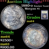 *Auction Highlight* 1880-o Rainbow Toned Roll End Morgan $1 Graded Choice Unc By USCG (fc)