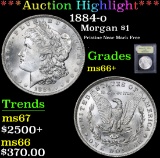 *Auction Highlight* 1884-o Pristine Near Mark Free . Morgan Dollar $1 Graded GEM++ Unc By USCG (fc)