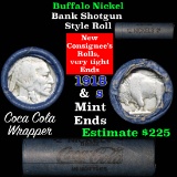 Full roll of Buffalo Nickels, 1918 on one end & a 's' Mint reverse on other end (fc)