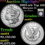 *Auction Highlight* 1882-o/s Top 100 Vam 5 'Broken' . Morgan $1 Graded Select+ Unc By USCG (fc)