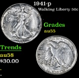 1941-p . . Walking Liberty Half Dollar 50c Grades Choice AU