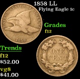 1858 LL . . Flying Eagle Cent 1c Grades f, fine
