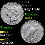 1935-s Key Date . Peace Dollar $1 Grades Select Unc