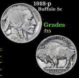1918-p . . Buffalo Nickel 5c Grades f+