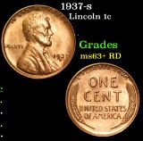 1937-s Lincoln Cent 1c Grades Select+ Unc RD