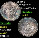 1879-p Original Toning . Morgan Dollar $1 Grades Select Unc