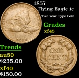 1857 Flying Eagle Cent 1c Grades xf+