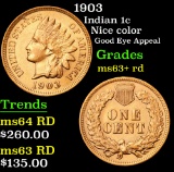 1903 Indian Cent 1c Grades Select+ Unc RD