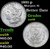 1891-p Better Date . Morgan Dollar $1 Grades Choice AU/BU Slider